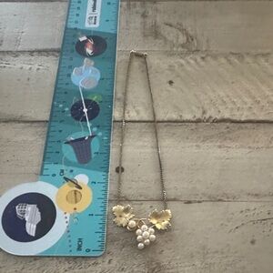 Krementz Vintage Grape Cluster Choker Necklace Gold Tone Faux Pearl Leaf Signed